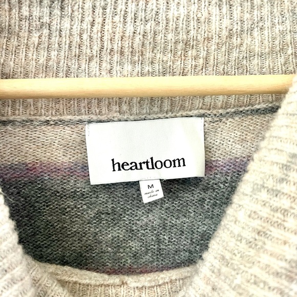 Heartloom Portia Cowl Neck Knit Striped Sweater Size Medium - Picture 3 of 10